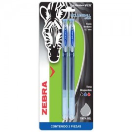 ZEB-BOL-861A / 8621 Boligrafo gel j roller rx zebra punto fino 0.5 mm azul blister 2 pz