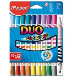 MPD-PLU-847010 / 3154148470106 PLUMONES DE COLORES DUO 10 PIEZAS