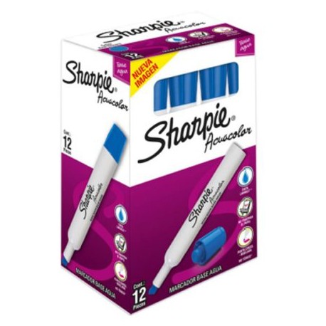 BER-MAR-2184213 / 2184213 SHARPIE ACUACOLOR 12PZ  C/AZUL OSC