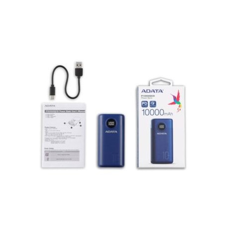 PB-ADA-10QCDCDB / AP10000QCD-DGT-CDB POWER BANK ADATA QCD, 10,000 MAH, AZUL
