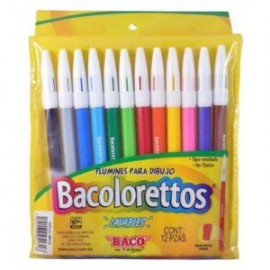 BAC-PLU-ETTO12 / MR119 PLUMONES PARA DIBUJO BACOLORETTO C/12