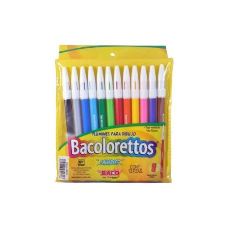 BAC-PLU-ETTO12 / MR119 PLUMONES PARA DIBUJO BACOLORETTO C/12