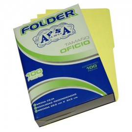 APS-FOL-L24 / L24FO FOLDER CANARIO TAMAÑO OFICIO