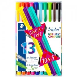 STD-MAR-4TB13 / 334 TB13 06 Rotulador Staedtler triplus fineliner colores estuche de 10 + 3 piezas