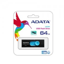 ME-ADA-64GV320N / AUV320-64G-RBKBL Memoria USB Adata Uv320, 64GB, USB 3.0, Negro/Azul