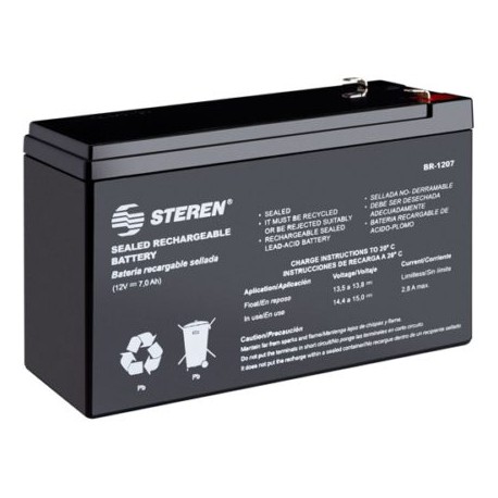 STE-BAT-1207 / BR-1207 Batería recargable ácido-plomo12v, 7ah STEREN 1 pza