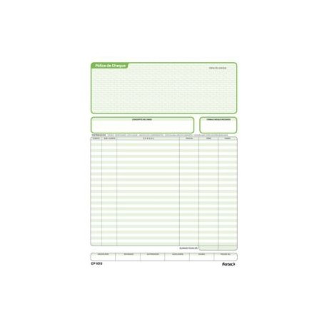 FTC-POL-CP1013 / CP-1013 Póliza de Cheque Carta c/3 blocks