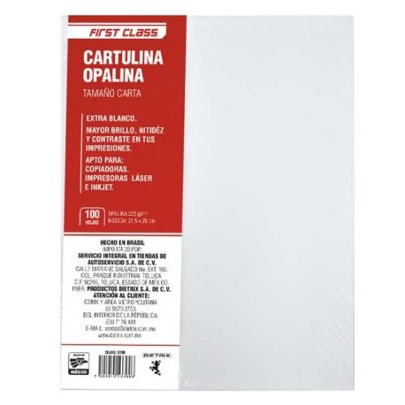 DIE-CART-3390 / 3390 Cartulina opalina Dietrix 100 hojas tamaño carta 225 gr