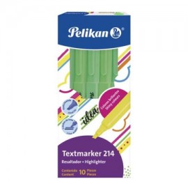 PEL-MAR-214VER / 30162006 Resaltador de texto Pelikan TEXTMARKER 214 verde caja con 10 piezas