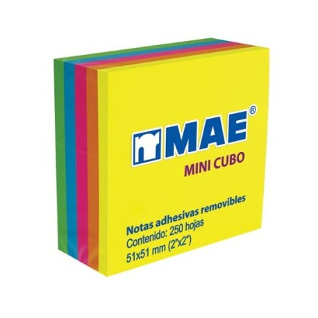 MAE-PST-21203 / 21203 BLOCK DE NOTAS ADHESIVAS NEÓN 2X2 MAE