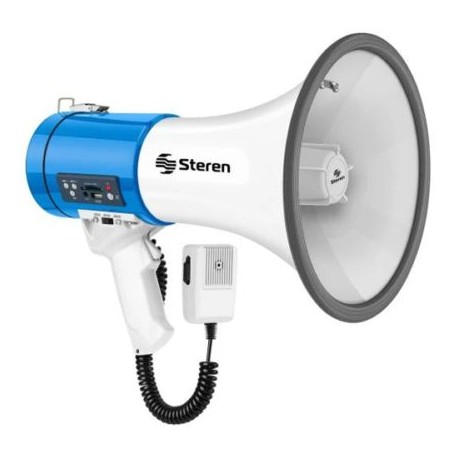 STE-MEG-260 / MG-260 Megafono de 25 W con reproductor MP3, AUX 3,5 mm y microfono tipo patrullero