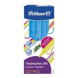 PEL-MAR-214AZU / 30162008 Resaltador de texto Pelikan TEXTMARKER 214 azul caja con 10 piezas