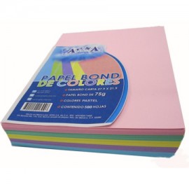 APS-PAP-058 / PB058 Hojas tamaño carta APSA colores pastel paquete con 500 hojas