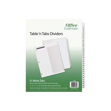 AVE-SEP-11680 / 11680 SEPARADOR BLANCO CARTA 31 DIVISIONES