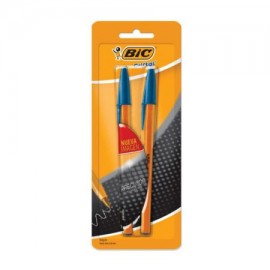 BIC-BOL-F290CA2 / 70330354401 Boligrafo Bic Cristal punto fino azul barril naranja 0.8 mm 2 piezas