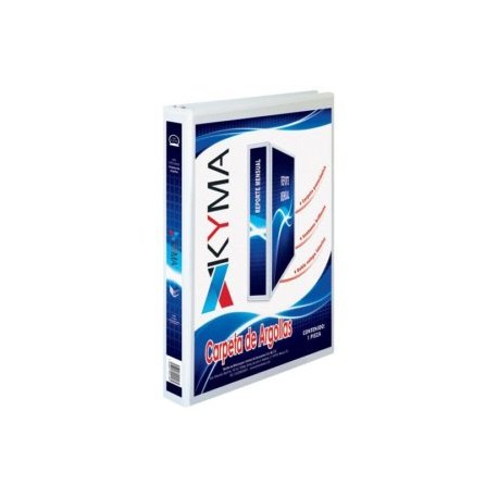 KYM-CAR-050BCO / CPKCBHO-050-BCO CARPETA KYMA 0.5 PULG EN O BLANCA 1PZ