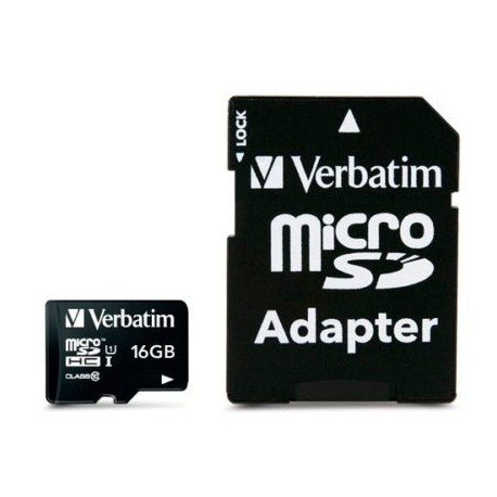 VER-ACC-44082 / 44082 Microsd Verbatim 16GB clase 10 con adapt