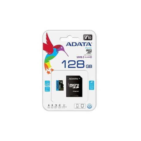 ME-ADA-SDC128G / AUSDX128GUICL10A1-RA MEMORIA MICROSD 128GB, A1, CL10.