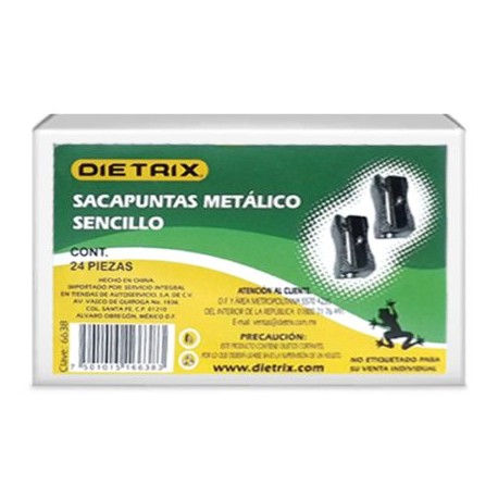 DIE-SAC-6638 / 6638 Sacapuntas metálico sencillo Dietrix 24 piezas