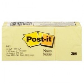 P3M-PST-653LIC / 70016043666 NOTAS POST-IT AMARILLAS 1.5X2 PULG