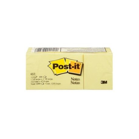 P3M-PST-653LIC / 70016043666 NOTAS POST-IT AMARILLAS 1.5X2 PULG