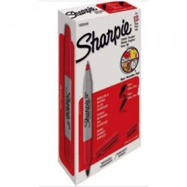 BER-MAR-805636 / 1805636 Marcador doble punta Sharpie rojo caja con 12 piezas