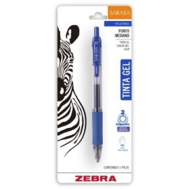 ZEB-BOL-881B / 8811 Bolígrafo gel retráctil sarasa zebra punto medio 0.7 mm azul blister 1 pz