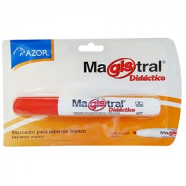 AZO-MAR-8351RO / 301.8351RO Marcador Magistral Didáctico punta cincel 6 mm color rojo blister con 1 pieza
