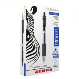 ZEB-BOL-850C / 8850 Bolígrafo gel retráctil sarasa zebra punto fino 0.5 mm color negro 12 pz