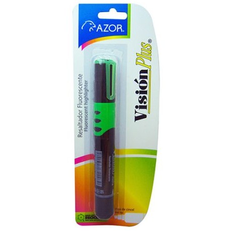 AZO-MAR-2610VE / 7501428701676 RESALTADOR VISION PLUS VERDE