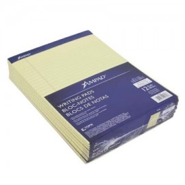 ESS-BLK-20260C / 20-260 Block de hojas Ampad carta color amarillo rayado con 50 hojas paquete con 12 piezas
