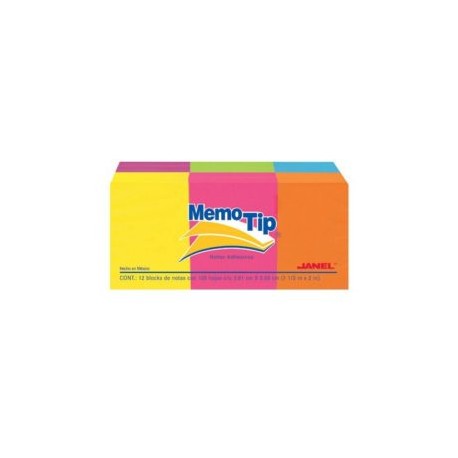 JAN-PST-0102397 / 6560102397 BLOCKS MEMO TIP NEON 1.5X2 PULG C/12