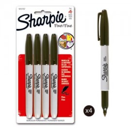 BER-MAR-SHARP4N / 1812757 SHARPIE FINO NEGRO 4 PZAS