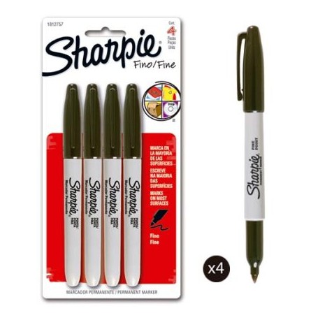 BER-MAR-SHARP4N / 1812757 SHARPIE FINO NEGRO 4 PZAS