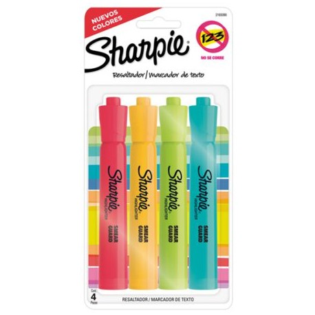 BER-MAR-65090 / 2165090 Resaltador Sharpie  Tank caja con 4 piez