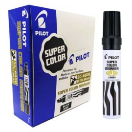 PIIL-MAR-43100C / EMP-174 Marcador permanente Jumbo Pilot punta cincel hasta 12.5 mm negro caja con 12 piezas