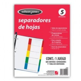 ACO-SEP-P2455 / P2455 SEPARADOR S/NUMERACION 5 DIVISIONES