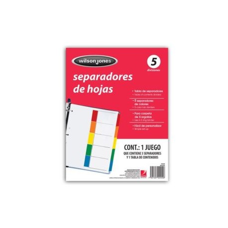 ACO-SEP-P2455 / P2455 SEPARADOR S/NUMERACION 5 DIVISIONES