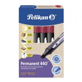 PEL-MAR-440RJOC / 30240003 Marcador permanetne Pelikan 440 redondo rojo caja con 10 piezas