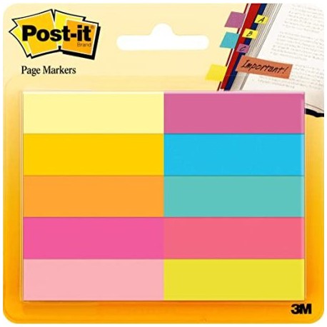 P3M-PST-67010AB / 70007065058 SEÑALADORES POST-IT 10 COL.BRILLANTES