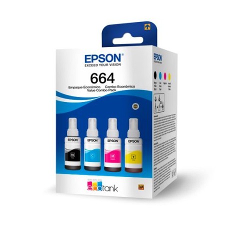 EPS-TIN-4PT6645 / T664520-4P KIT TINTAS EPSON T664 COLOR 4 PZAS