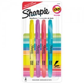 BER-MAR-165089 / 2165089 Resaltador Sharpie Pocket caja con 4 piezas colores fluorescentes surtidos