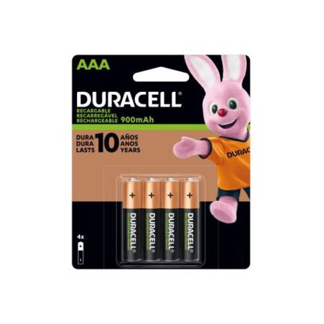 DUR-PIL-RECAAA / 41333031187P Pila recargable Duracell AAA blíster con 4 pzas