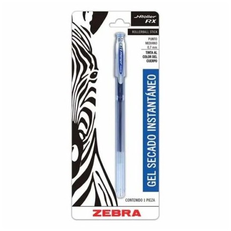 ZEB-BOL-861B / 8611 Boligrafo gel j roller rx zebra punto fino 0.5 mm azul blister 1 pz