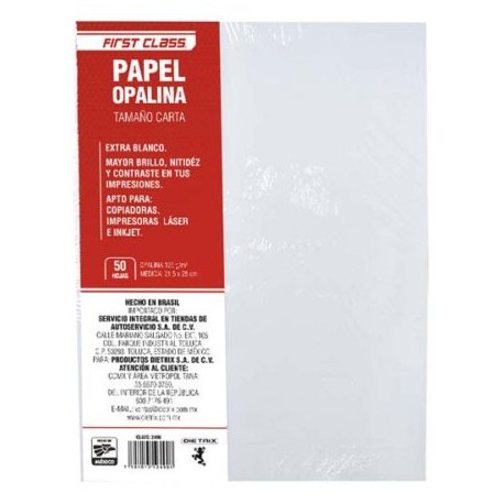 DIE-PAP-2490 / 2490 Cartulina opalina Dietrix 50 hojas tamaño carta 125 gr