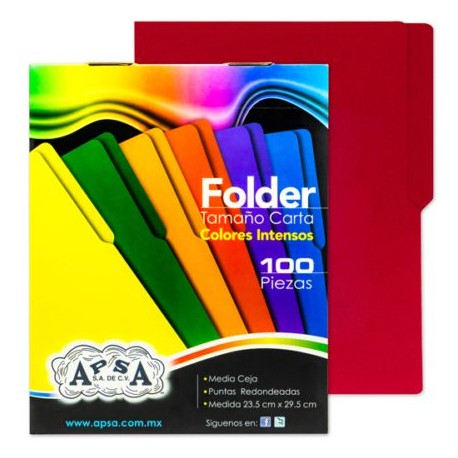 APS-FOL-L80 / L80-P Folder rojo intenso APSA tamaño carta  ,