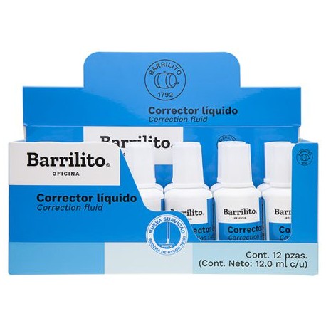 BAR-CRR-CCL12 / CL12 Corrector líquido Barrilito bote con 12