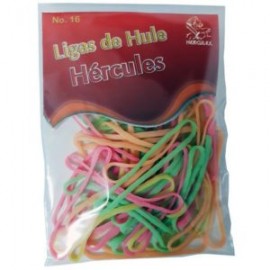 HER-LIG-LCNG16 / LCNG-16 LIGAS DE HULE NO. 16 COLORES SURTIDOS