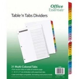 AVE-SEP-11681 / 11681 SEPARADOR BLANCO CARTA 31 DIVISIONES