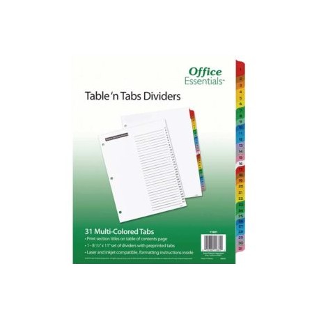 AVE-SEP-11681 / 11681 SEPARADOR BLANCO CARTA 31 DIVISIONES